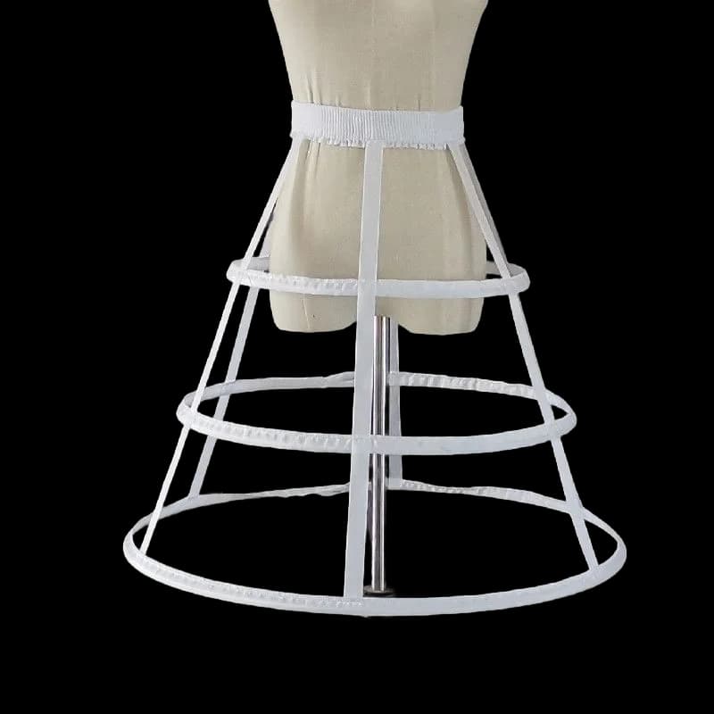 3 Hoops A-Line Wedding Petticoat Fishbone Crinoline Cage Skirt for Cosplay, Birthdays Party