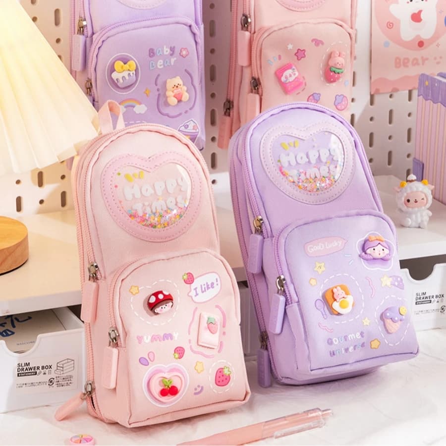 1 piece of multi-layer large-capacity beautiful schoolbag pencil case simple and cute girl stationery pencil case