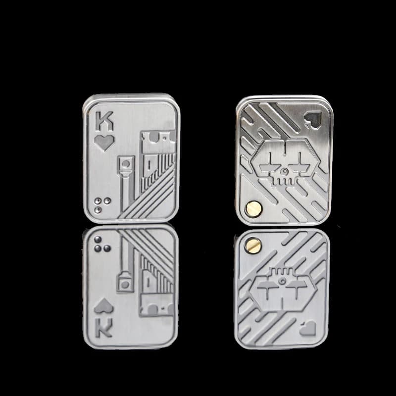 Metal Skull Push Slider Stress Relief Toy Anti Stress EDC Top Spinning Poker Toys Portable Decompress Magnetic Toys Adults Gifts