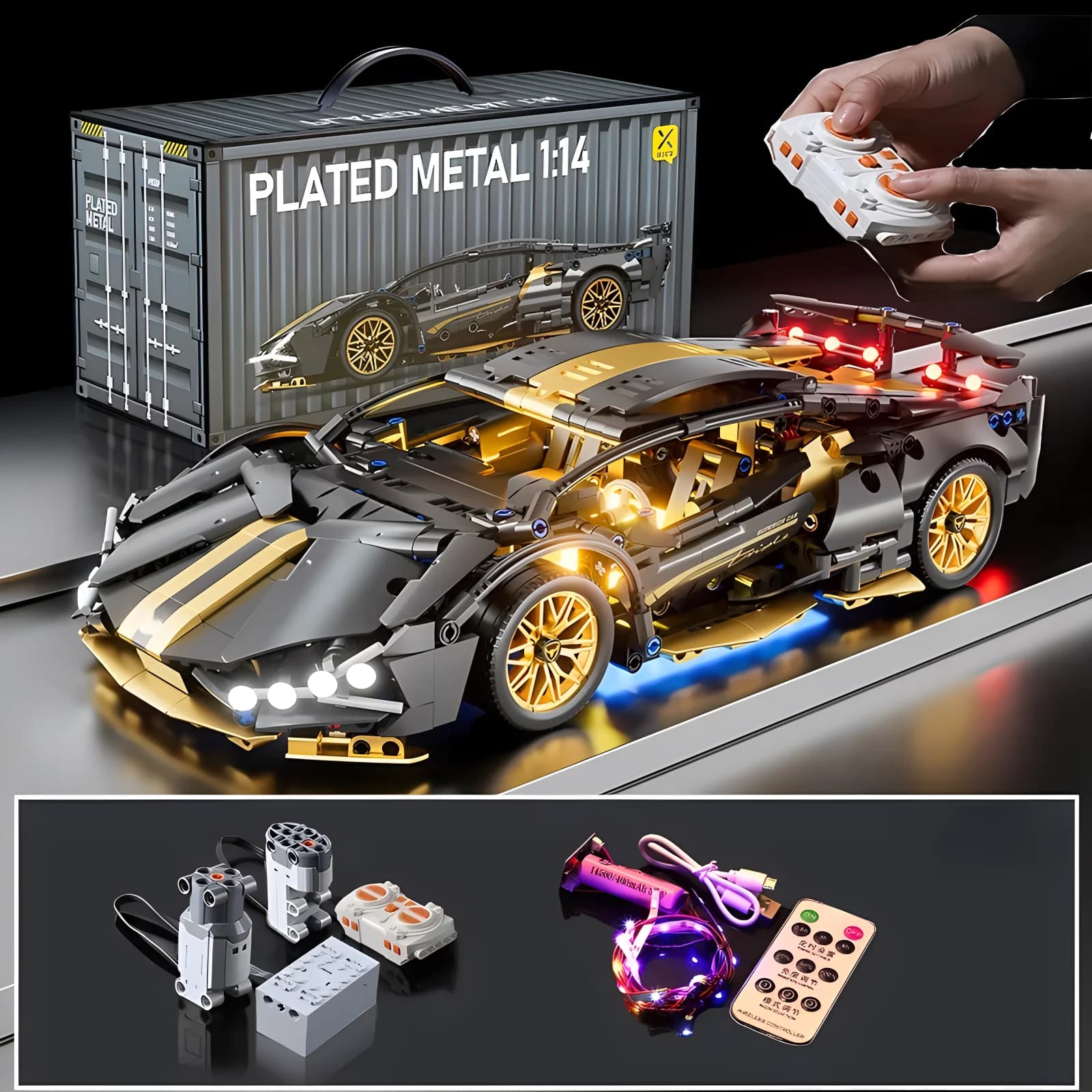 Technical Racing Sport Car Model Building Blocks technic adults 1:14 DIY Supercar Brick Puzzle Toys Kid Adult Gift(1280+granule)
