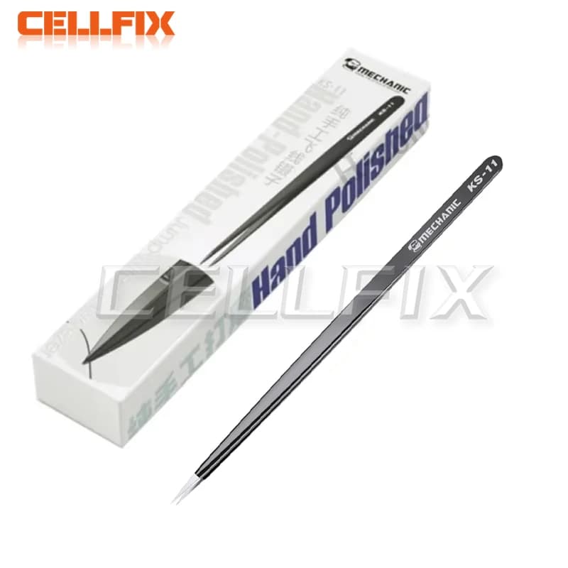 MECHANIC KS-11 Hand Polished Jump WIRE OF Tweezers 0.008mm Tip Precision Stainless Steel Mobile Phone Repair Manual Tool