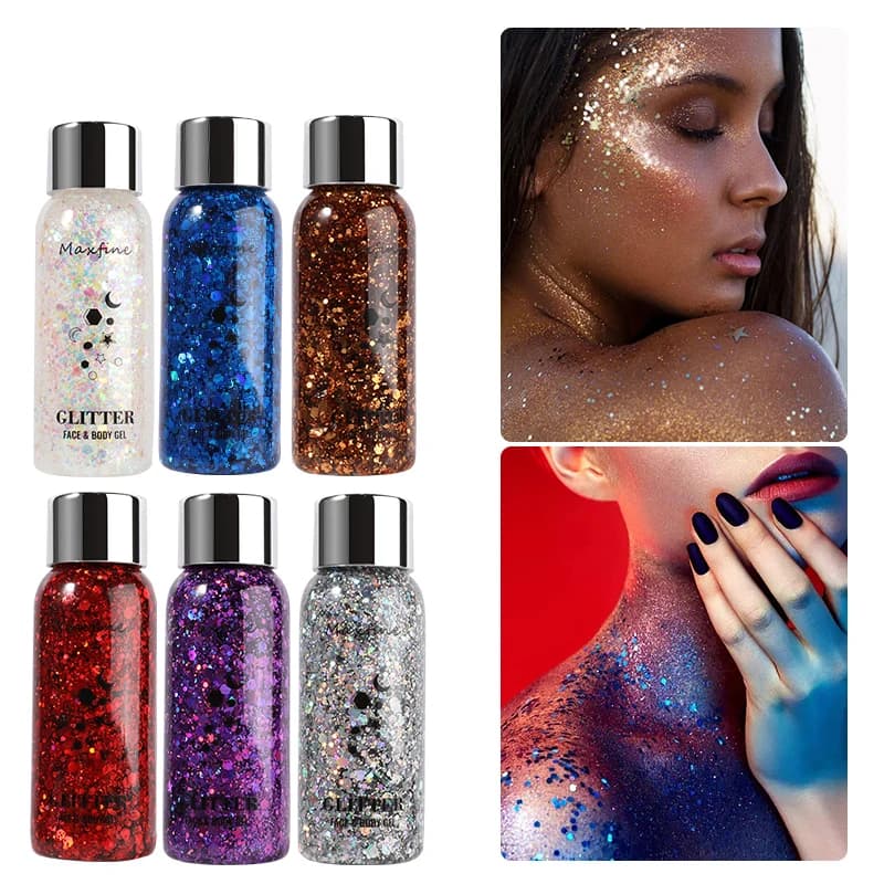 Body Face Glitter Gel Long Lasting Waterproof Eye Hair Eyeshadow Multifunctional Party Stage Deco Makeup Cosmetics
