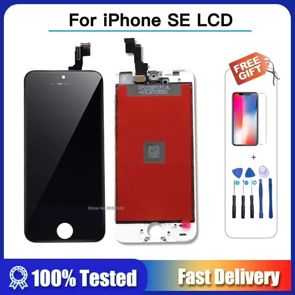 AAAA Quality OEM LCD Display For iPhone SE Touch Screen Digitizer Assembly A1723 A1662 A1724 Replacement LCD + glue tools