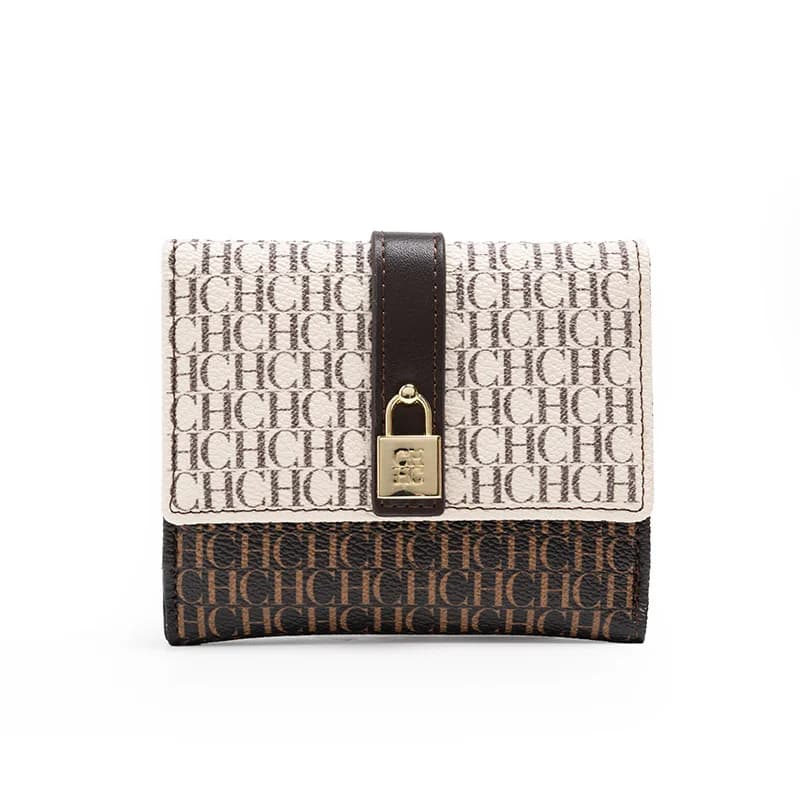 CH Fashion Versatile Letter Print Design Wallet Premium Feeling Wallet High Quality Standard Wallet Ladies Temperament Style Car