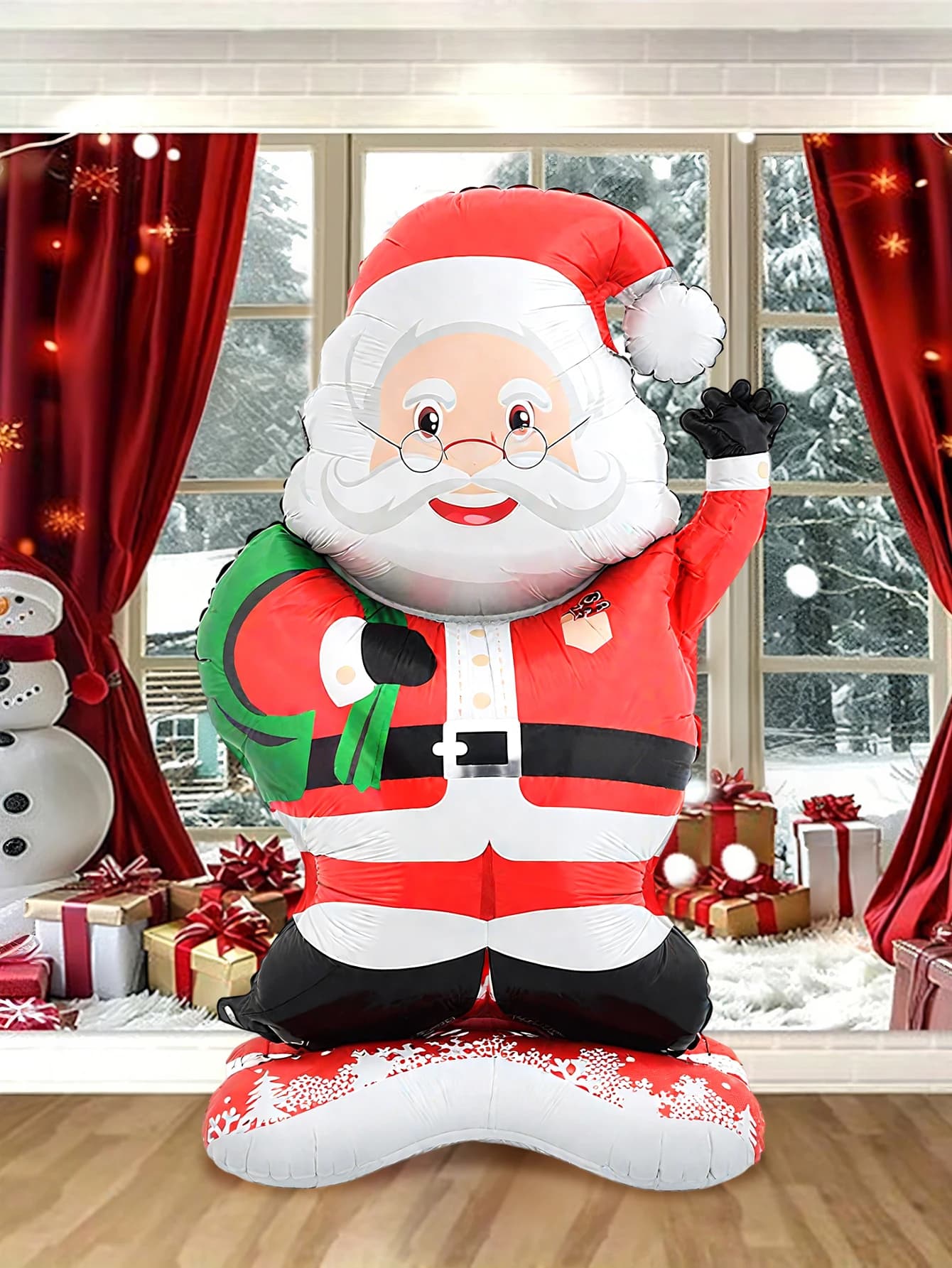 1pc Standing Santa Claus Foil Balloon, Christmas Decoration, Christmas Theme Party, Theme Holiday Party, New Year Party Family