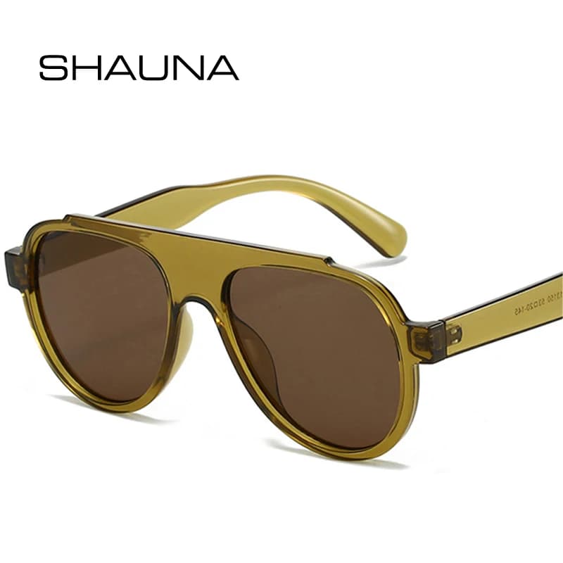 SHAUNA Fashion Oversized Pilot Men Sunglasses Retro Gradient Shades UV400 Men Trending Yellow Blue Sun Glasses