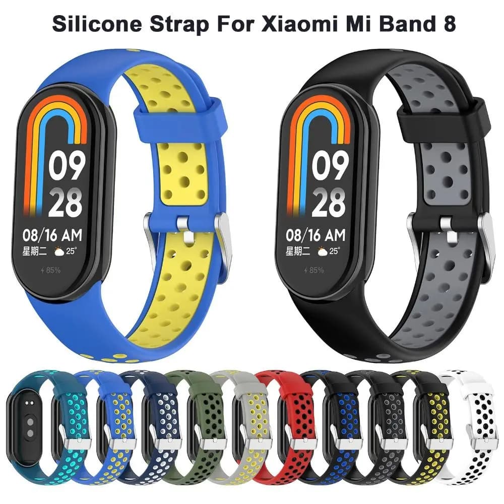 Silicone Strap for Xiaomi Mi Band 8 Breathable Sport Bracelet Replacement Correa Watchband for MiBand 8 Wristband Accessories