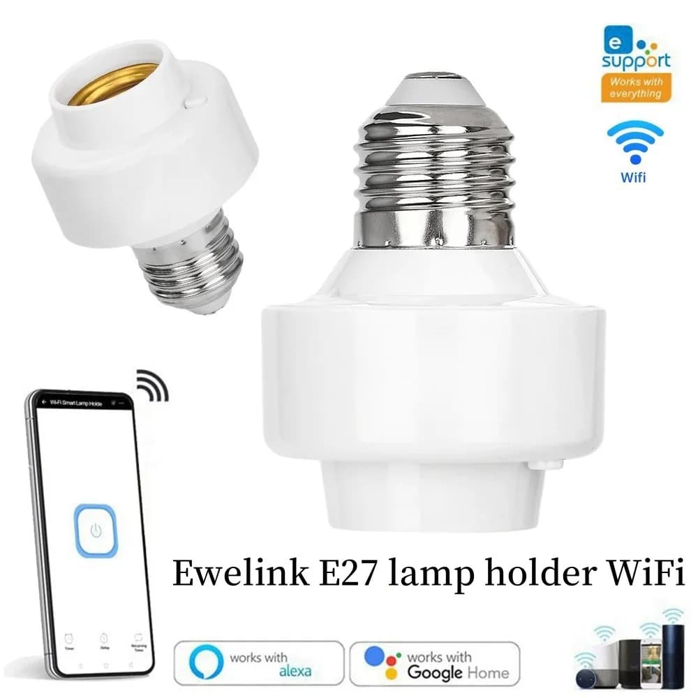 Ewelink E27 Wifi Lamp Holder Smart Socket For Led night Light Nozzle Bulb Adapter Work With Alexa Google Home Voice Control