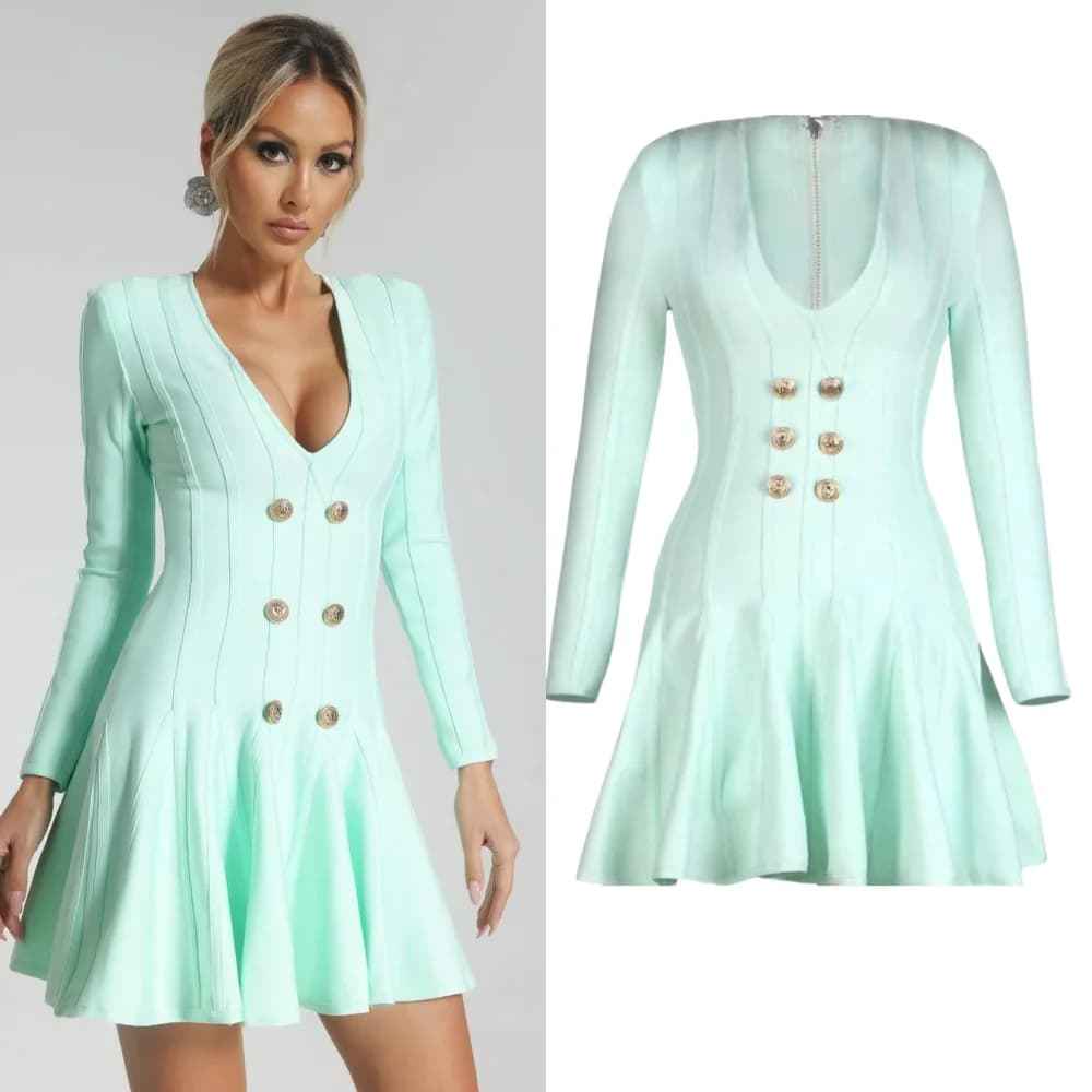 Customized Jersey Sequined Ruched Beach A-line V-neck Bespoke Occasion Gown Mini Dresses