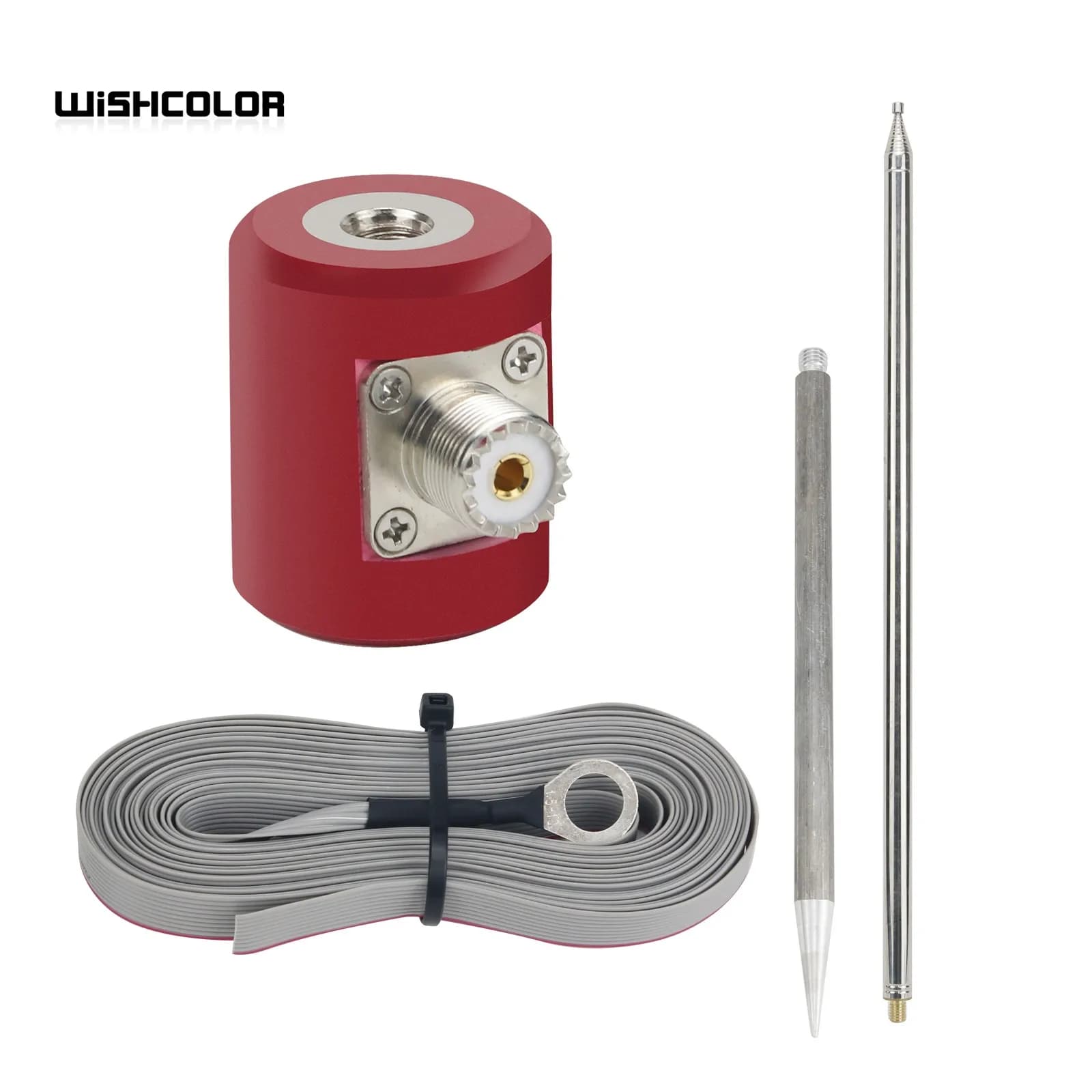 Wishcolor 5M/16.4FT QRP Antenna 14M-30MHz 300W HF Antenna Stainless Steel 1/4 Wavelength For USDX Radio