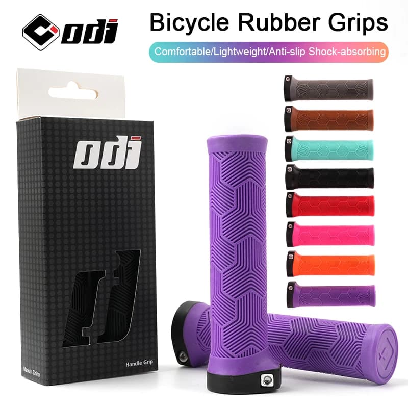 ODI MTB Bicycle Grips Lock-on 22.2MM Rubber Handlebar Cover Comfortable Wing Shape Anti-slip Handle Part for Travel/Folding Bike