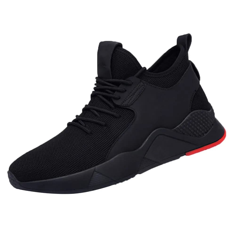 Men Lace-up Shoes Flat Sole Boys Sneaker Breathable Mesh Casual Sports Running High Top Shoe