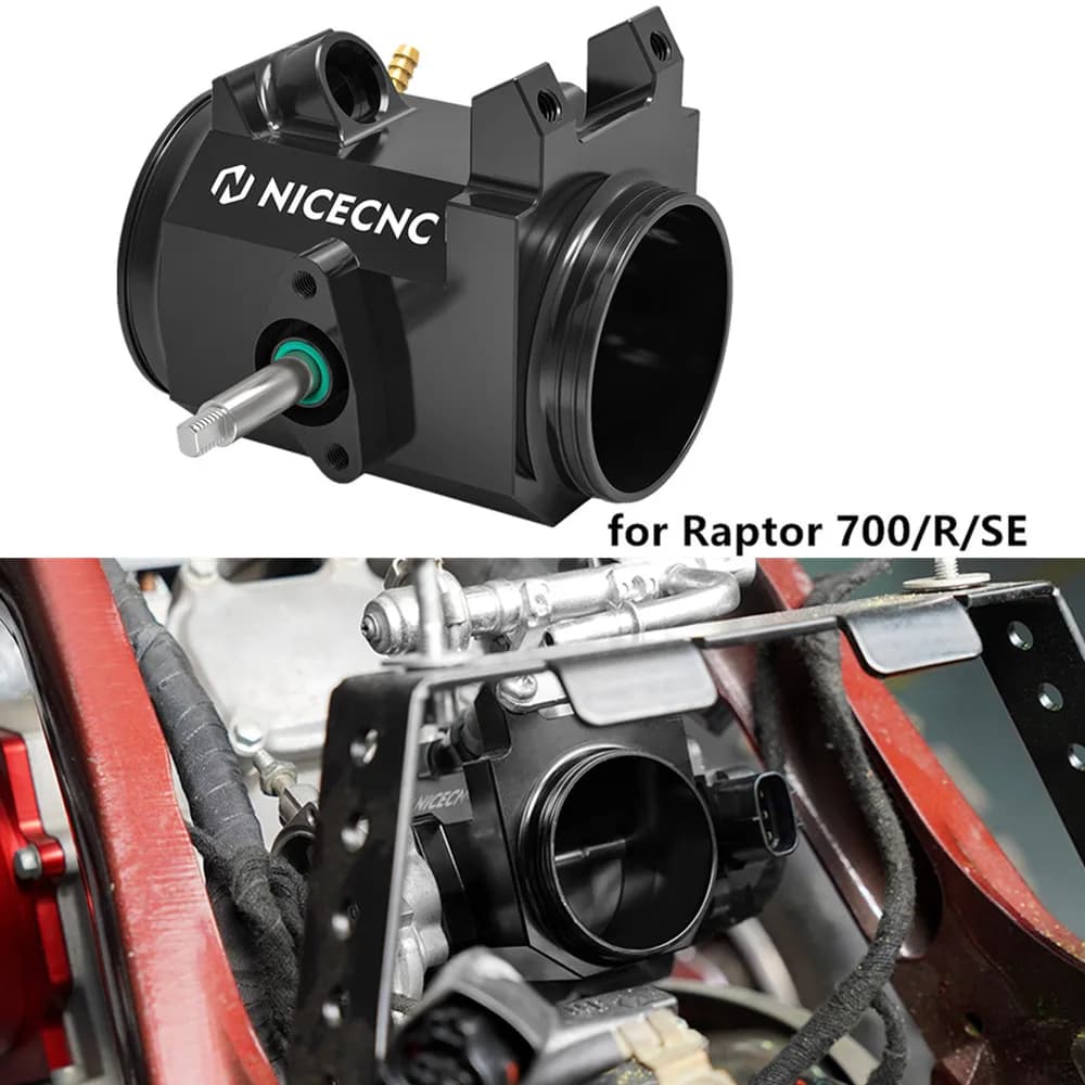NICECNC For Raptor 700 Bored Billet Throttle Body Kit for Yamaha Raptor 700R 700SE 2008-2023 ATV Replacement Accessories Black