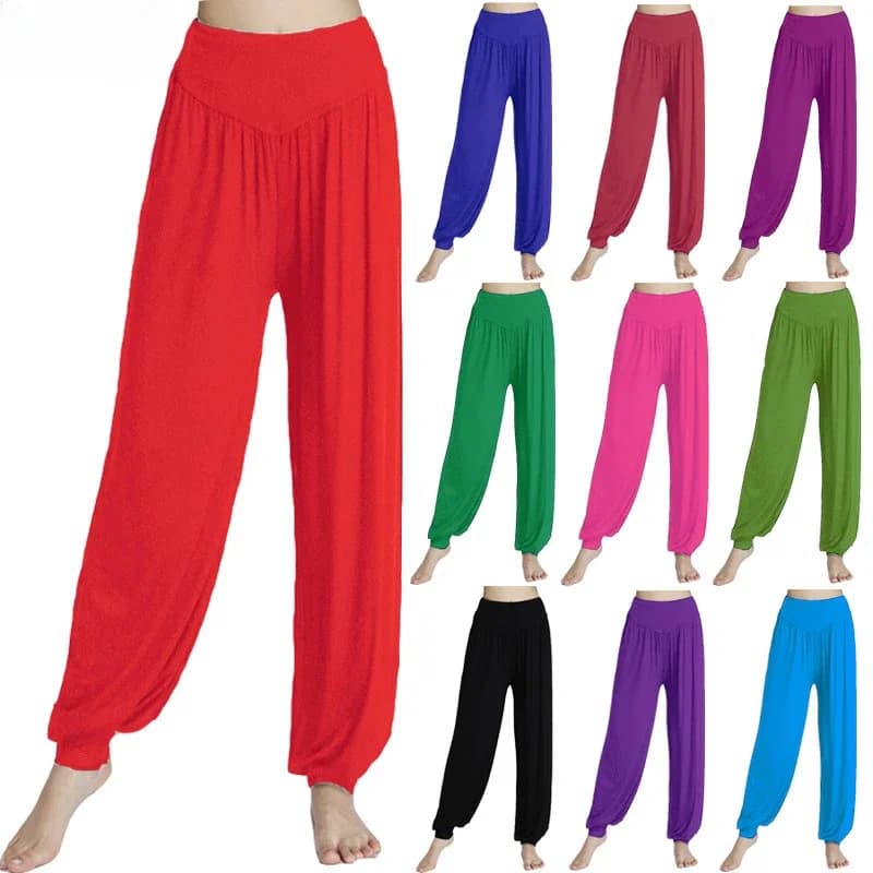 Dance Pants Women's Modal Loose Feet Dancing Wide-Legged Leotards Latin Yoga Practice Long Trousers Soft Modal Home Pants