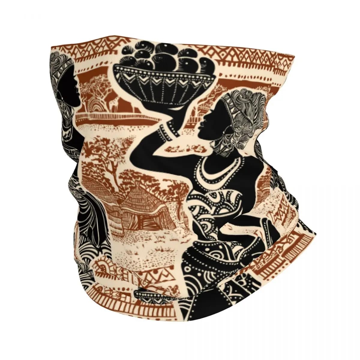 African Women Bandana Neck White Scarf Multi-use Headwear Fishing Unisex Adult Winter