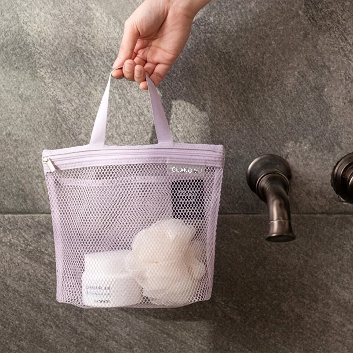 Portable makeup bag Mesh waterproof bath bag Gym bag Sundry storage bag Travel toiletry bag