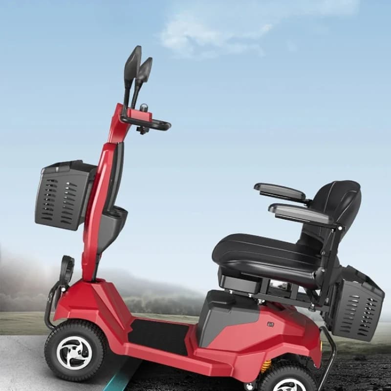 Elderly scooter four-wheel electric disabled household double elderly tricycle folding battery car
