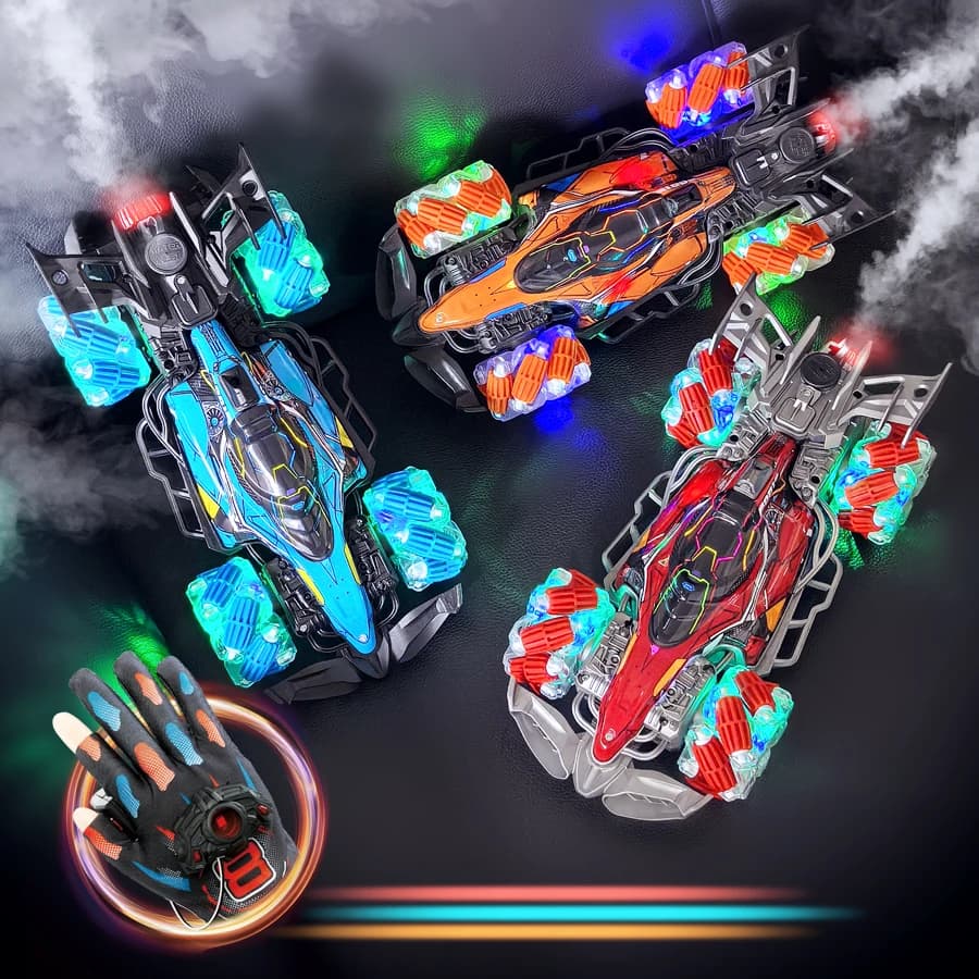 Colorful lights spray stunt racing 4WD shift 2.4G wireless gesture induction racing race remote control toy car