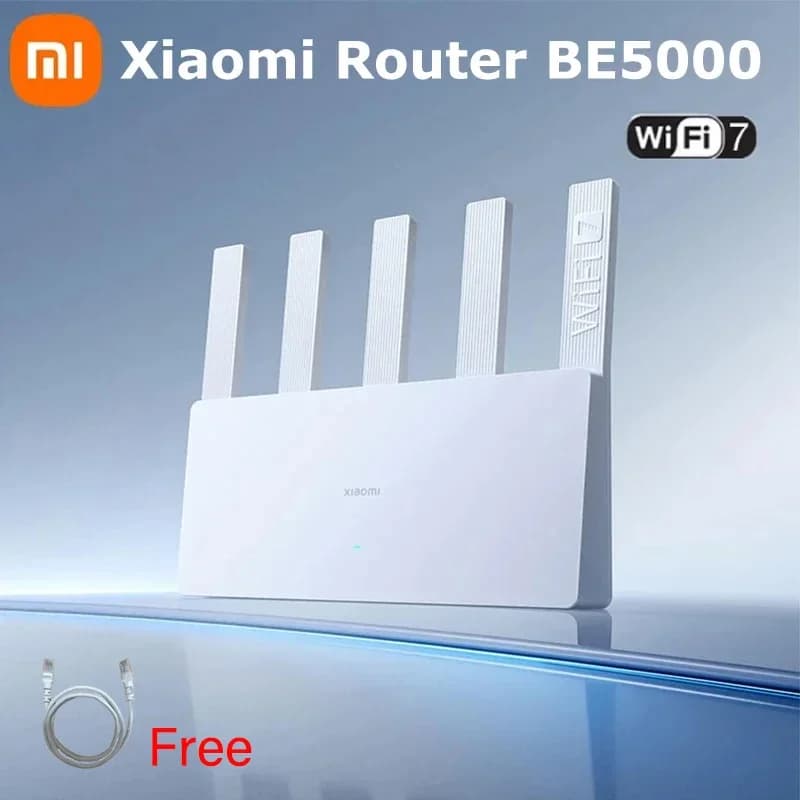 Xiaomi Router BE5000 2.5G WiFi 7 5011Mbps Network Port 512MB Memory 2.4/5GHz Dual Broadband Access Network Security Protection