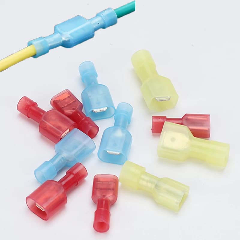 50set FDFN MDFN NYLON Male Female Fully Insulated Spade Crimping Terminals joint Cable Wire Connector quick Wiring Docking