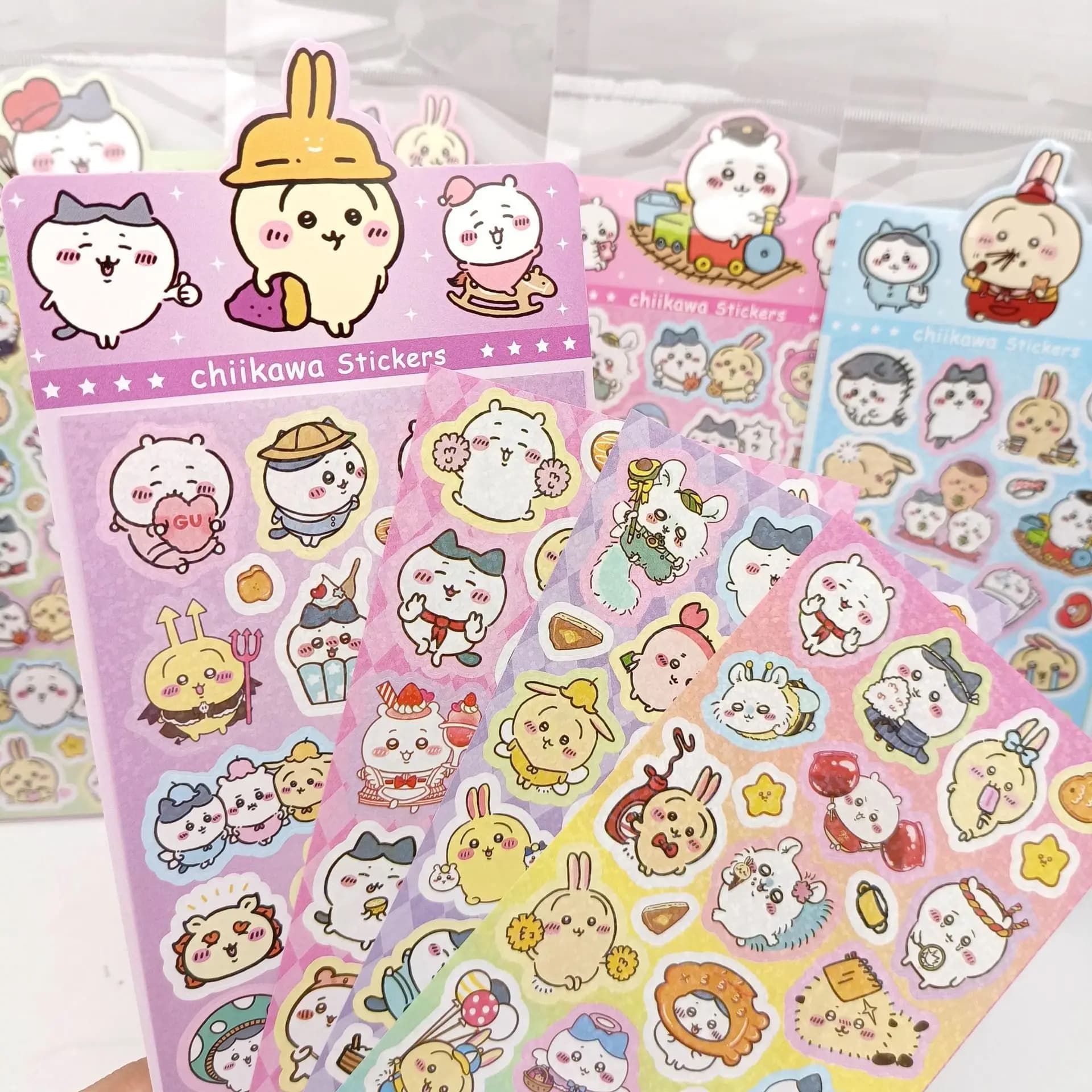 20Sheets Mix Kawaii Chiikawa Anime Stickers Cute Hand Acount Suitcase Phone Case Laptop Stickers Kids Toys Gifts