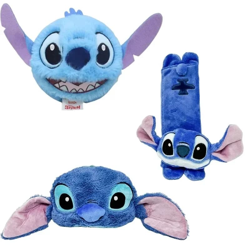 Stitch Car Seat Belt Cover Plush Shoulder Pad Pet Safe Protector Anti-Slip Car Decor Fashion Accessory Gift for Drivers