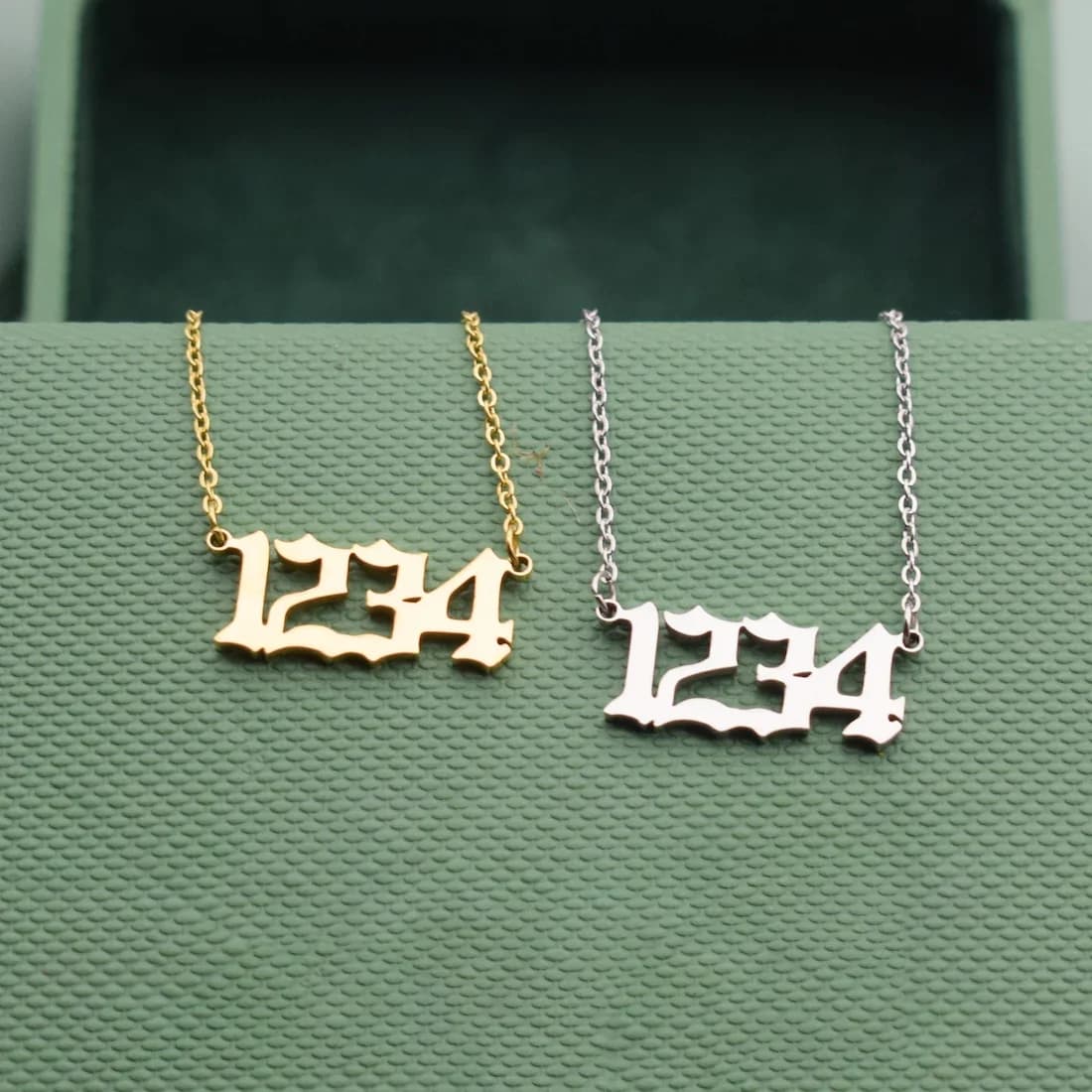 Angel Number Necklace Choker Chain 1234 111 222 333 444 777 Necklace Stainless Steel Pendant Lucky Number Birthday Gift BFF