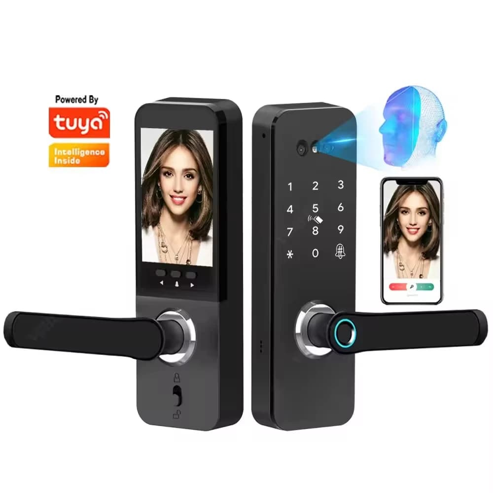 3D Face Recognition Unlock Digital Door Lock With Camera FIngerprint Password Unlock Keyless Electronic Door Lock
