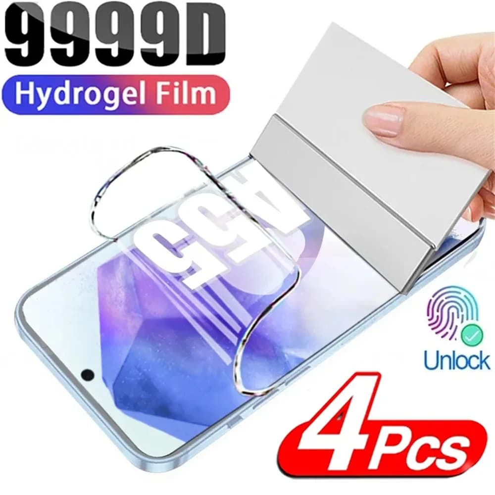 4PCS Hydrogel Film For Samsung A55 A54 A35 A25 A15 5G A34 A14 Screen Protector For Samsung A53 A13 A52S A33 A73 A51 A71 A32 Film