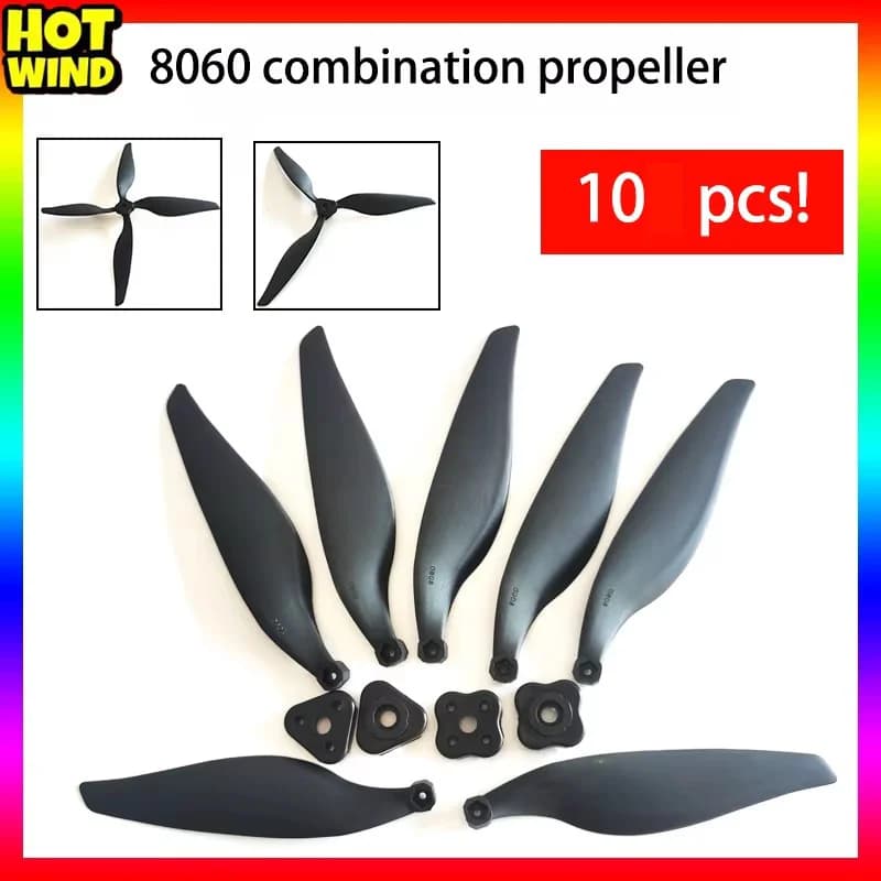 100pcs Composite Propeller 6050 7060 8060 Three Blade Four Blade 2/3/4 Blade Propeller Aircraft Model Fixed Wing Accessories Diy