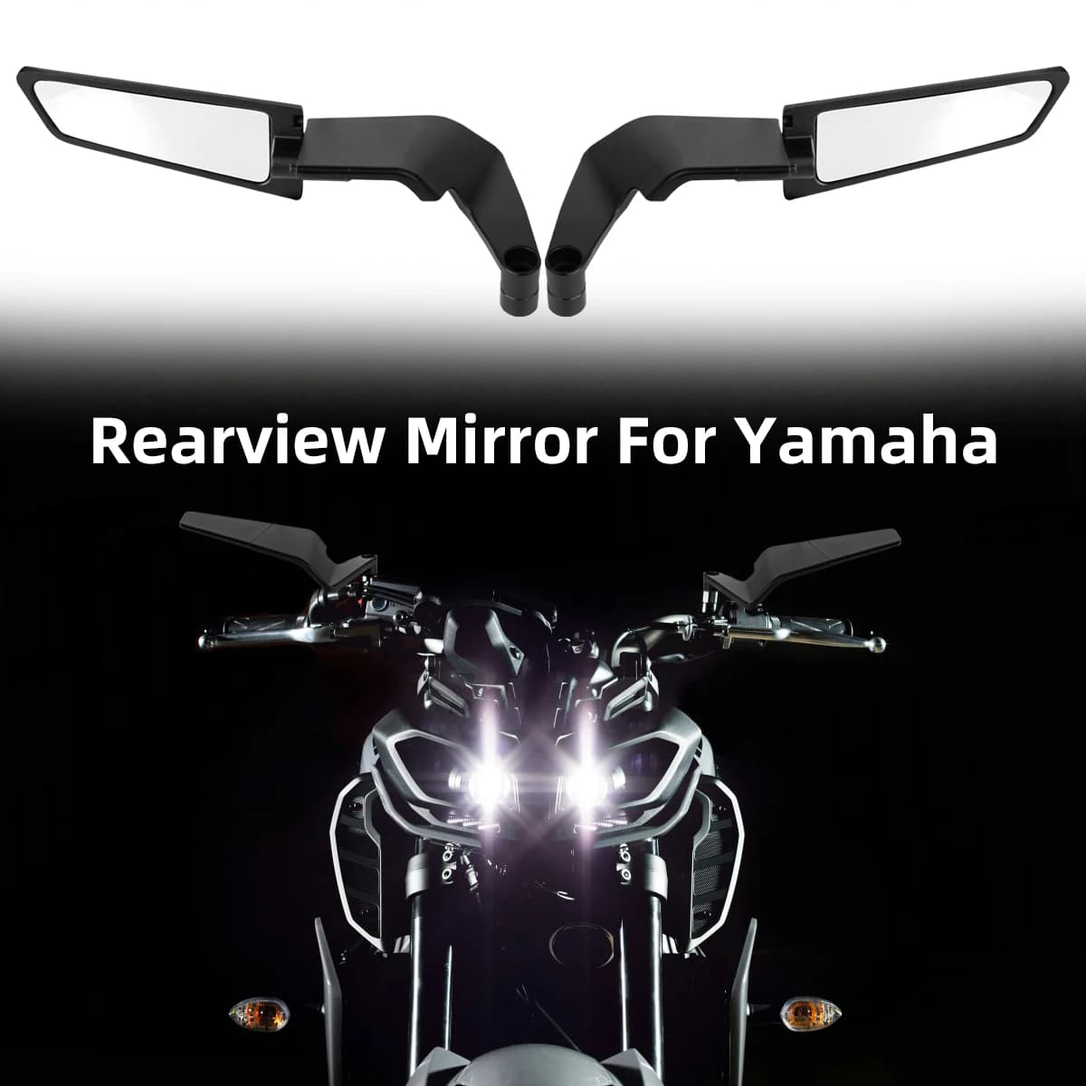 Motorcycle Side View Mirror For Yamaha MT07 MT09 FZ07 FZ09 MT03 MT10 Stealth Winglets Rearview Mirrors Kits Rotate Adjustable
