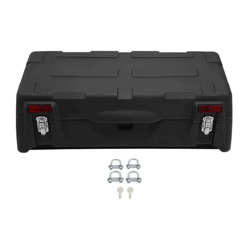 96L ATV Rear Passenger Seat Rack Cargo Storage Helmet Trunk Box Luggage Black