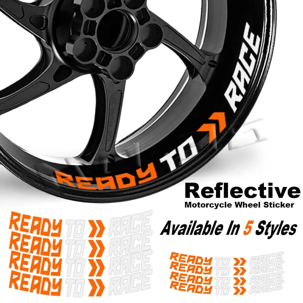 Reflective Motorcycle Wheel Sticker Rim Decals READY TO RACE Accessories For KTM Adv Duke 390 690 790 890 1190 Rc 1290 Adventure
