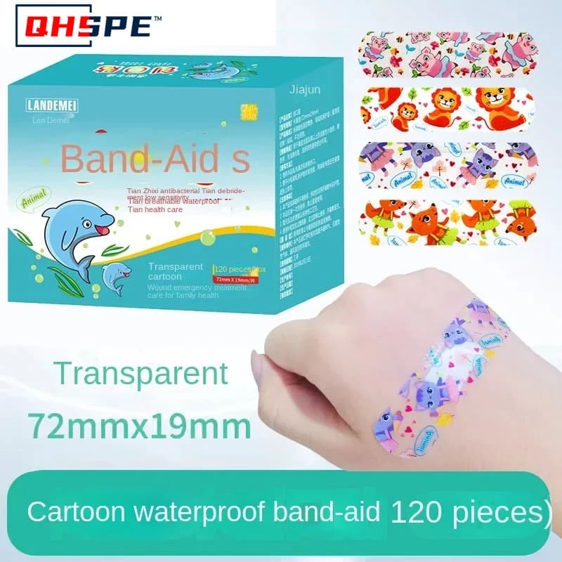 120 Pcs/box Cartoon Band-aid Cute Mini Children Breathable Transparent Waterproof Bandage Medical Ok Bandages Hemostatic Patch