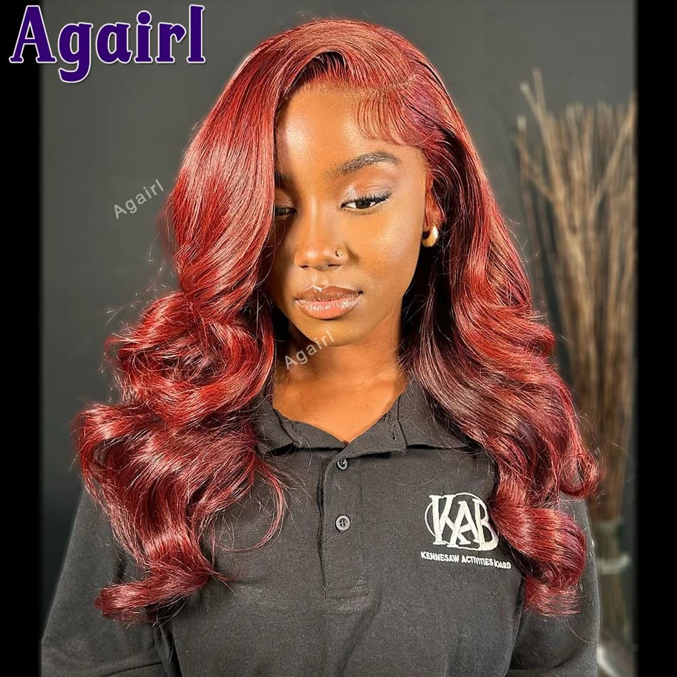 Reddish Brown 13x6 Lace Front Human Hair Wigs PrePlucked Ginger Brown 13x4 Lace Frontal Body Wave Wig Brazilian Colored Lace Wig