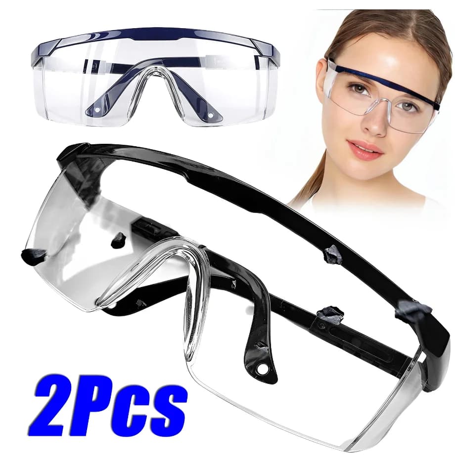 2Pairs Goggles Of Anti-Splash Windproof And Dustproof Laboratory Industrial Riding Safety Goggles Men's And Women's Glasses