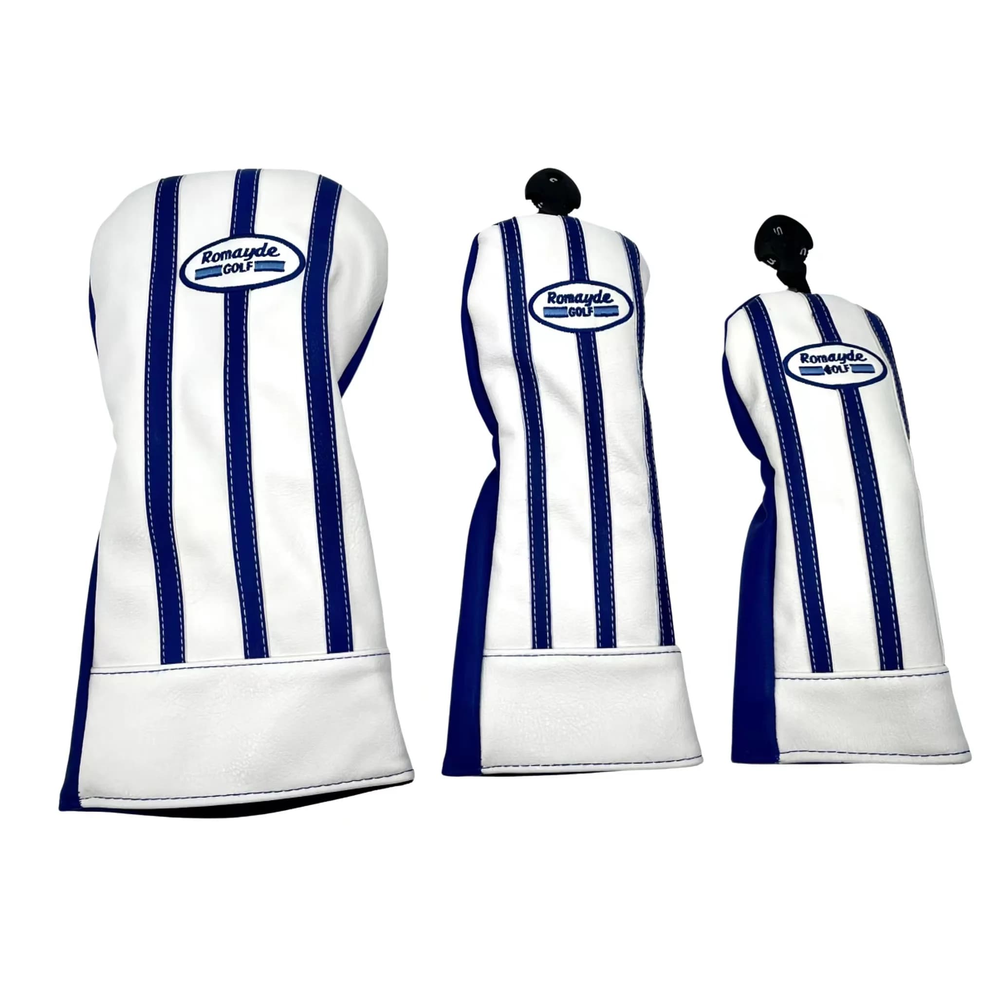 Golf stripe pattern Head cover Driver Head Covers Fairway Wood Head Covers Hybrid Head Covers Wood Head cover Pu Leather