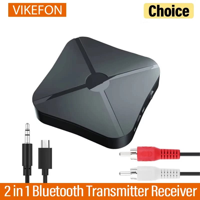 VIKEFON KN319 Bluetooth Transmitter Receiver 2 in 1 Stereo Audio Receiver Converter Wireless Adapter With RCA 3.5MM AUX For Car