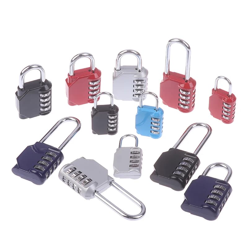 Metal Combination Lock Resettable 4 Digit Padlock With Combination Outdoor Padlock For Sports Locker, Fence, Toolbox, Gate, Case