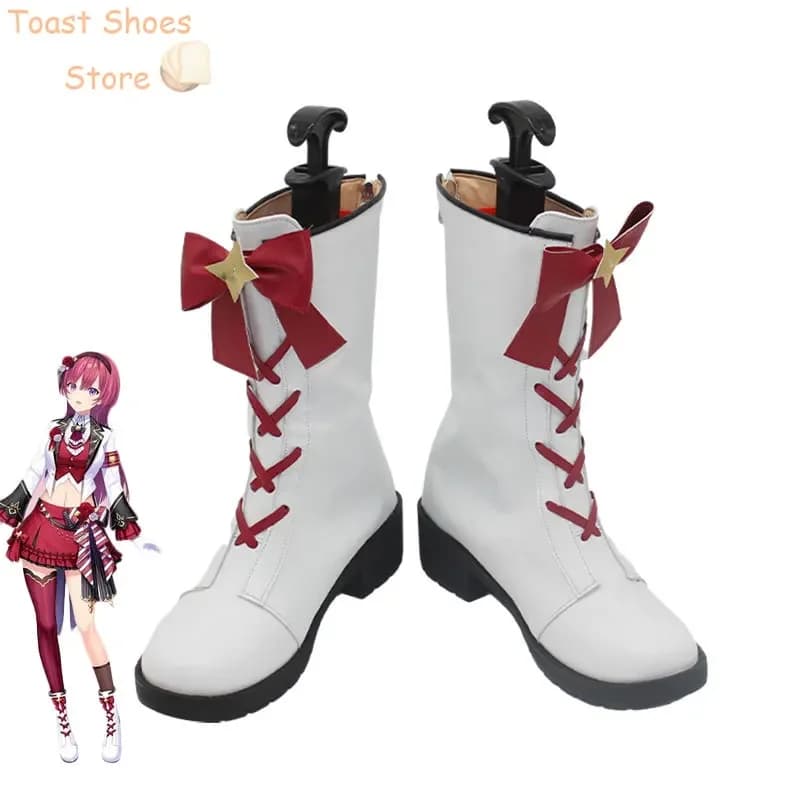 Amagase Muyu Cosplay Shoes PU Leather Shoes Halloween Carnival Boots Vtuber Cosplay Prop Costume Prop