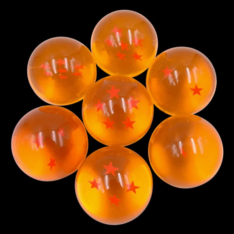 3.5cm Stars Crystal Ball Anime Orange Crystal Desktop Ornaments Toys Collection for Kids Gift(No Box)