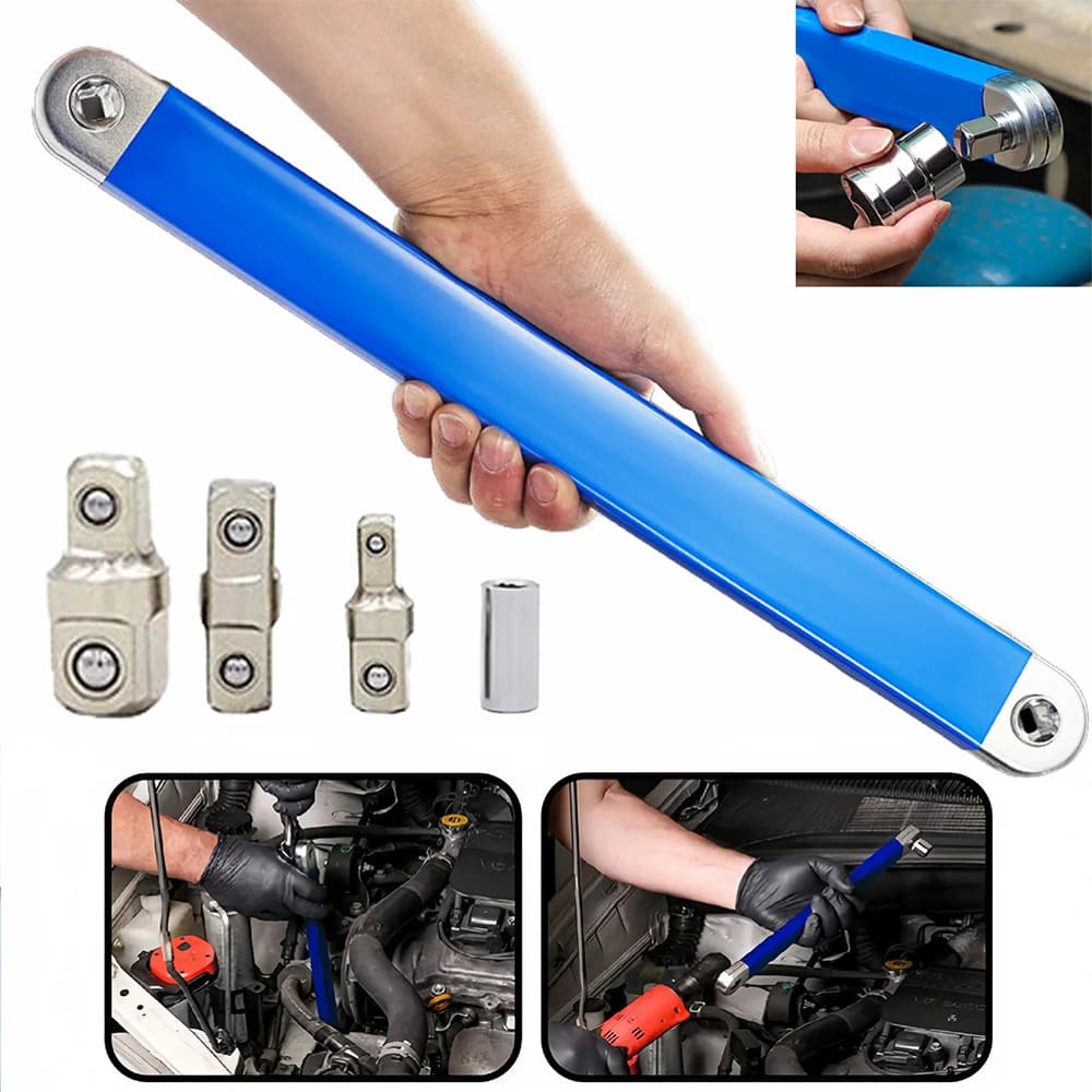 Ratchet Torque Extension Wrench Tight Spaces Extension Tool with 1/2" 1/4" and 3/8" Drive Adapters Universal Dynamics Hand Tools