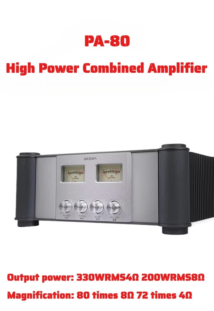 AMXEKR 2024 new PA-80 high-power stereo merger machine home HiFi fever Class A and B post-stage amplifier