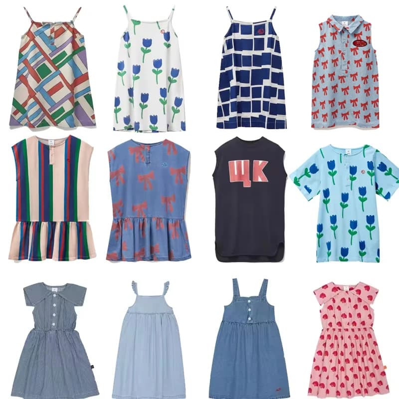 kids dress ss25 wyn brand girls cute short sleeve Princess Dress