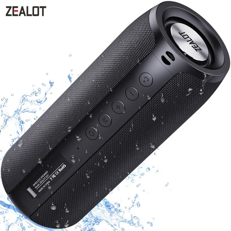 ZEALOT-S51 Powerful Bluetooth Speaker Bass Wireless Speakers Subwoofer Waterproof Sound Box Support TF, TWS, USB Flash Drive
