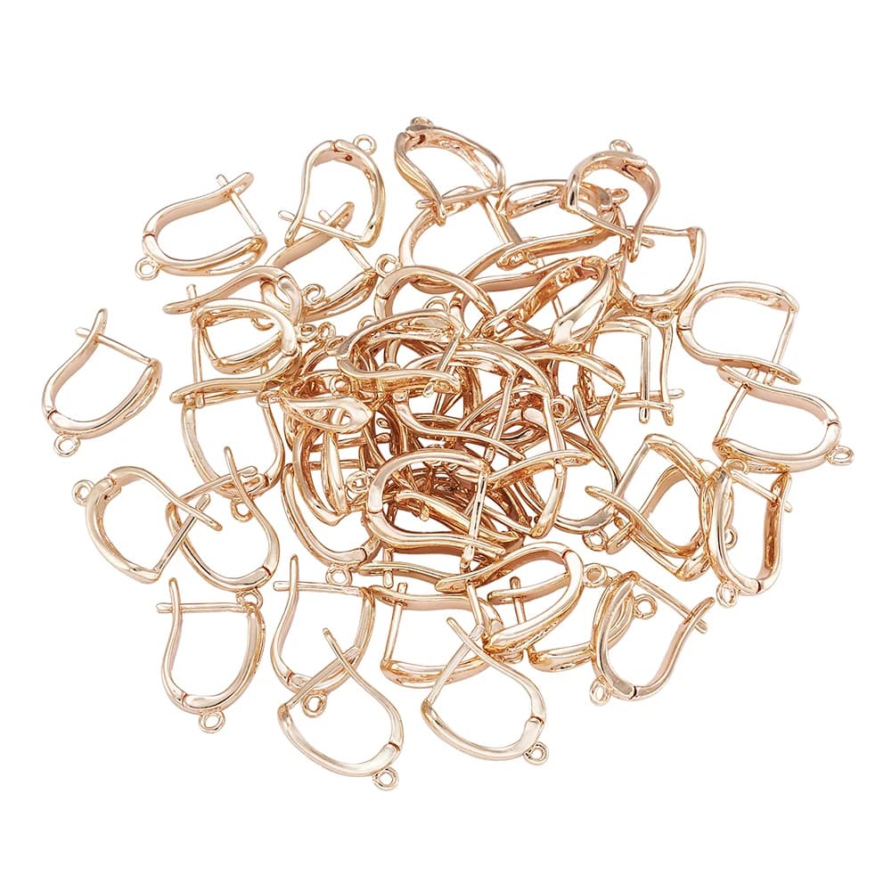 50pcs Brass Hoop Earring Findings for Dangle Drop Earrings Jewelry Accessories DIY Making Golden 17x13mm Pin:1.5mm