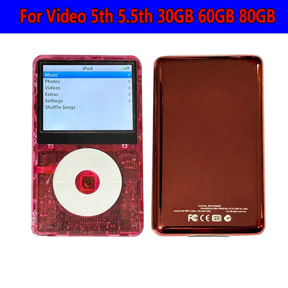 Clear Red/Clear Green Video Front Housing Case Cover for iPod Video 5th/5.5th 30GB 60GB 80GB Gen Red Green Back Cover Rear Case