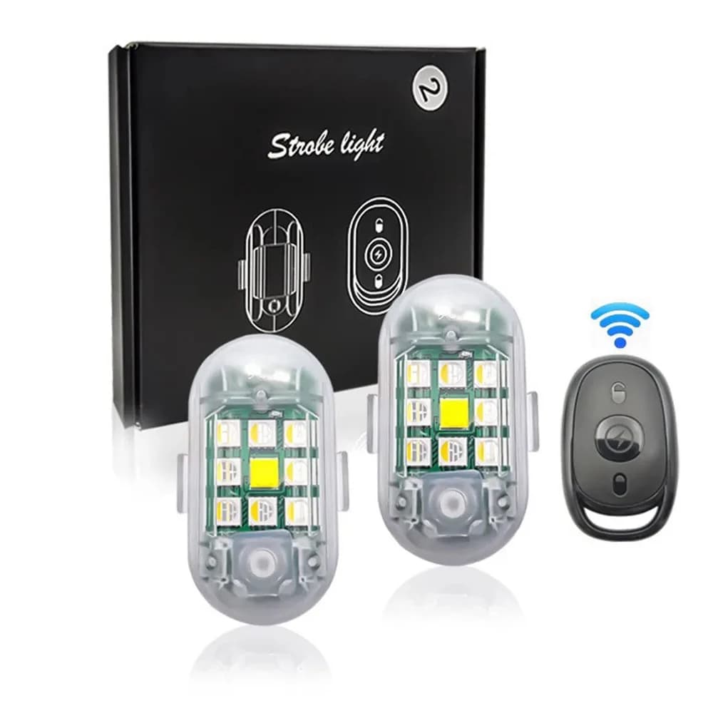 Wireless Remote Control LED Strobe Light for Car Auto Motorcycle Bike Drone Scooter Anti-collision Warning Lamp Flash Indicator