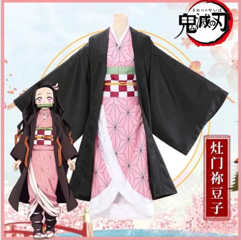 Demon Slayer Kamado Nezuko Cosplay Costume Japanese Anime Carnival Party Adult Uniform Halloween Costume