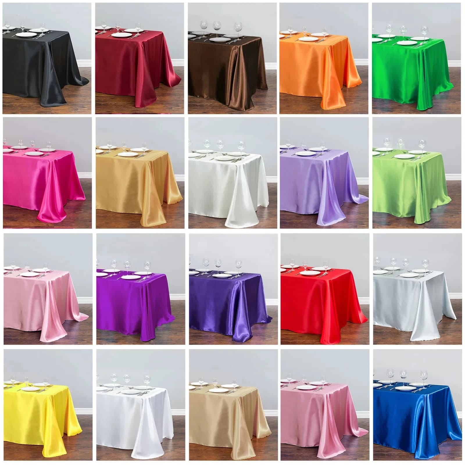 Tablecloth Satin Tablecloth Table Cover Overlay For Birthday Wedding Banquet Restaurant Festival Party Supply